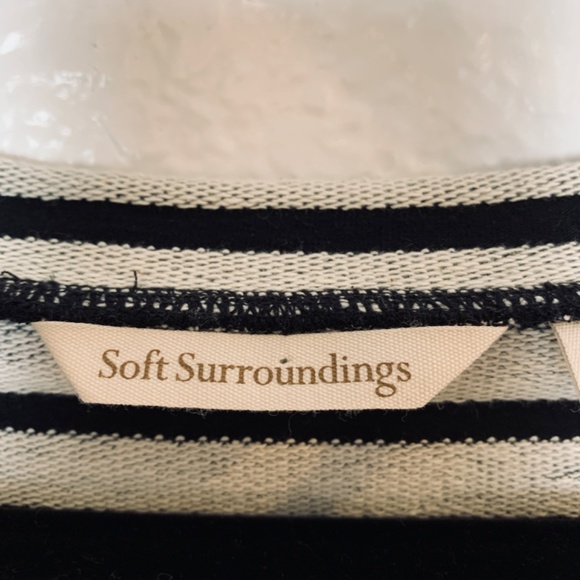 Soft Surroundings Shirt Size 2X Black Gray Striped Top CozyCore - Picture 4 of 9